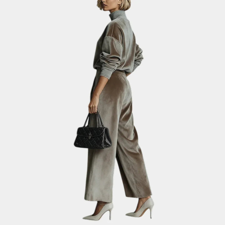 Aurélie | Ensemble en velours casual à col haut pour femme