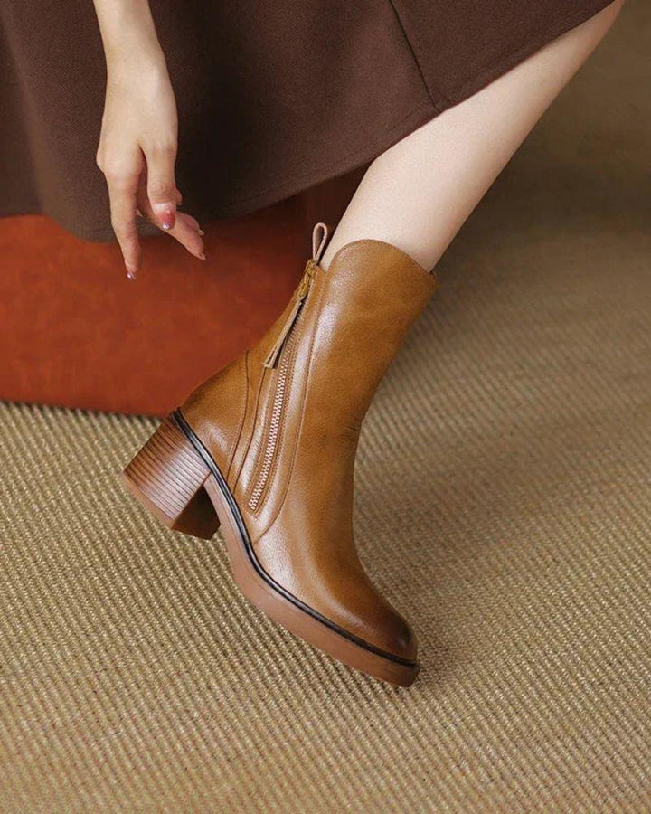 Valorine | Bottes en cuir noir