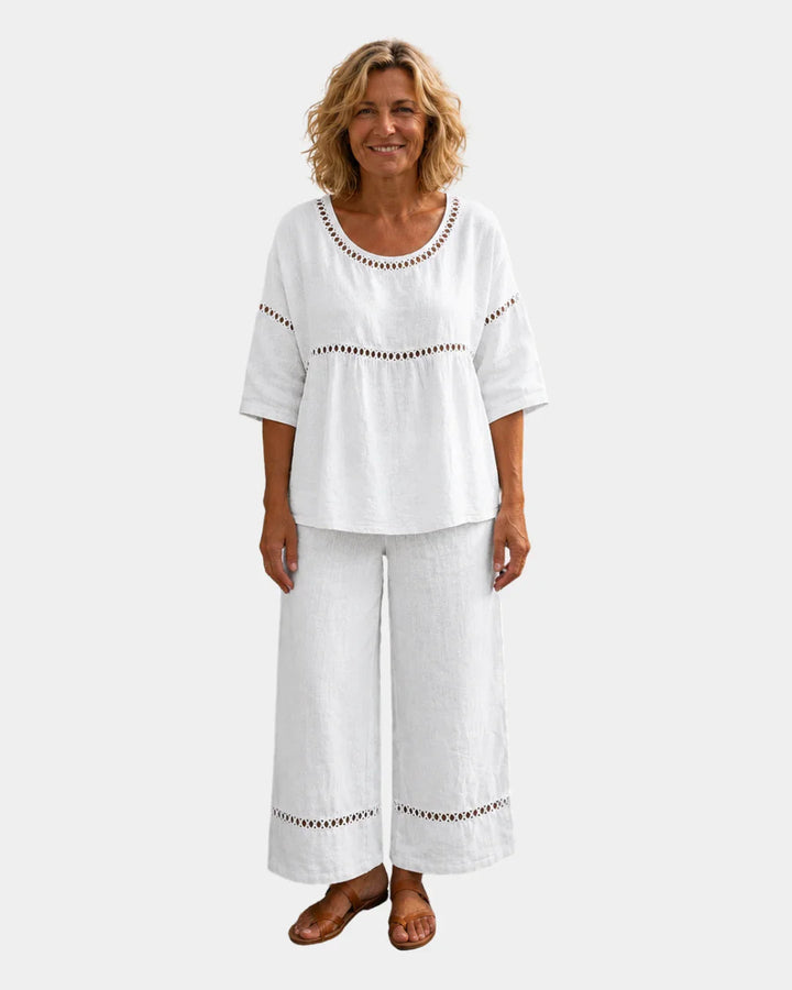 Bonne | Ensemble frais avec blouse et pantalon assortis