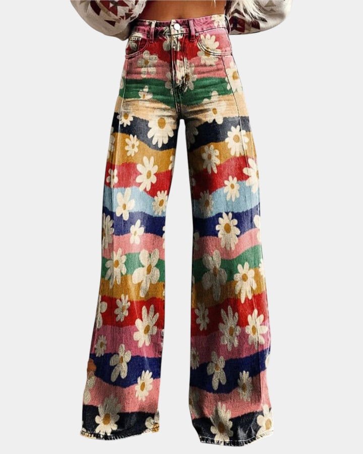 Violette | Pantalons Fleurs Élégants