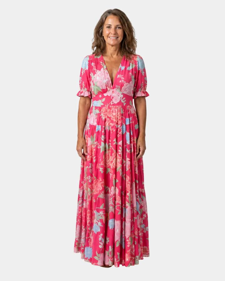 Césarie | Robe longue à fleurs