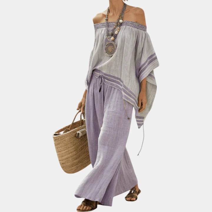 Serenella | Haut et pantalon à jambes larges rayé