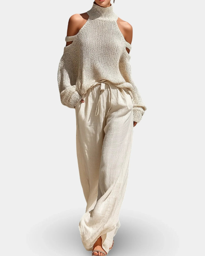 Camile | Ensemble à la mode en tricot et pantalon