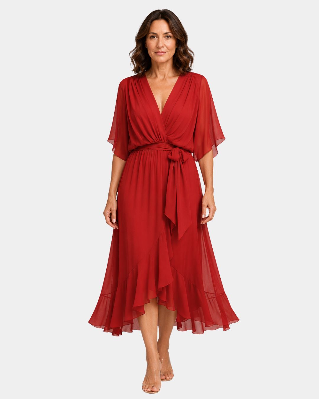 Carmen | Robe en chiffon avec décolleté en V