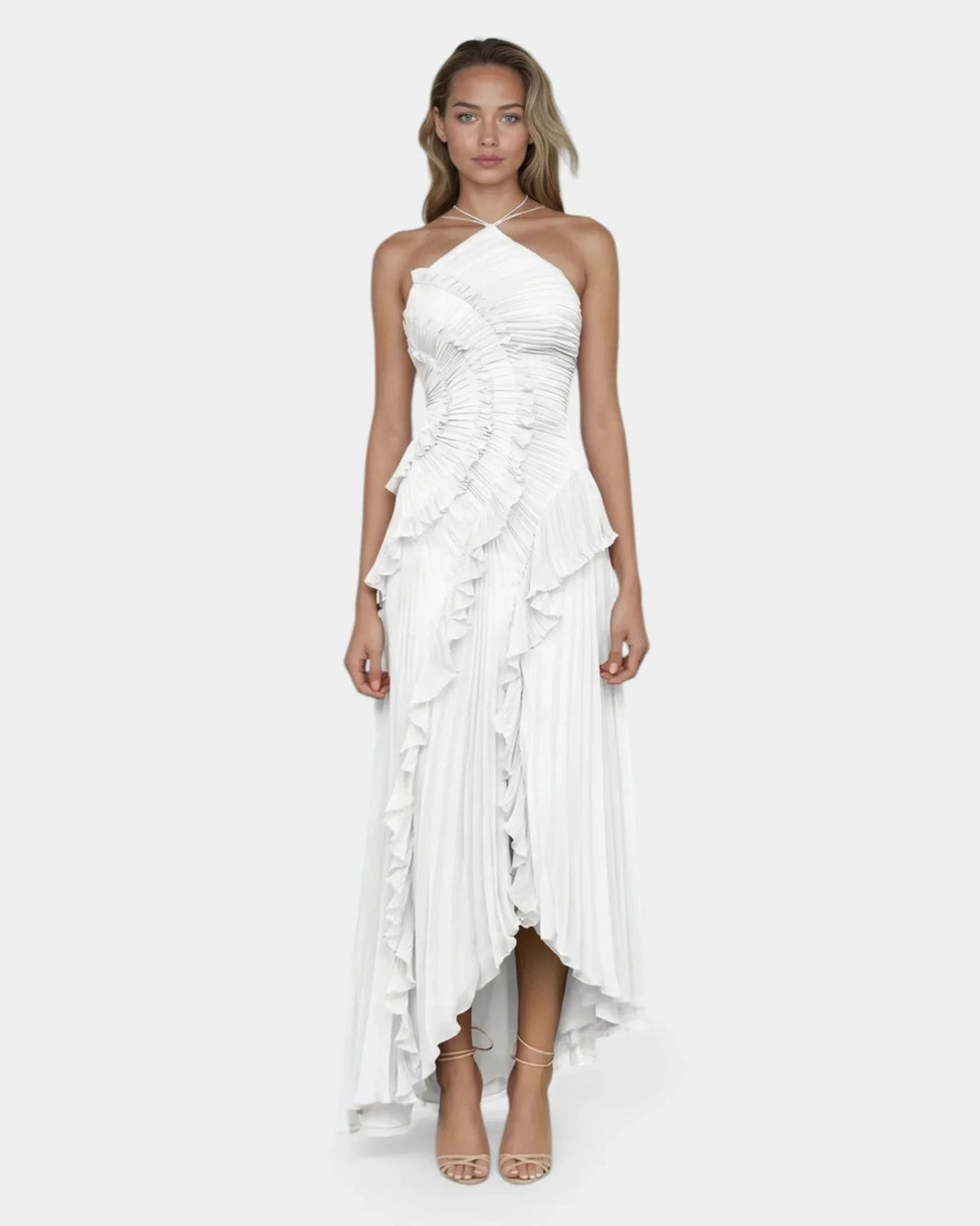 Féodora I Robe Maxi Asymétrique Lavande à Volants