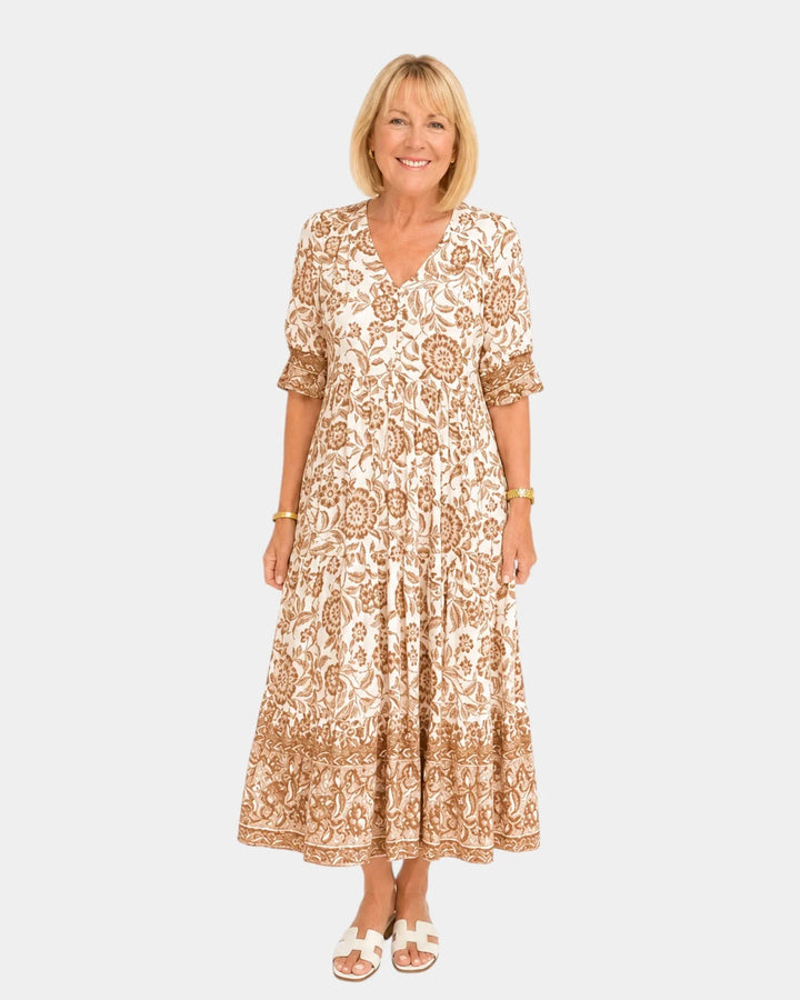 Cosima | Robe Florale V-coupée élégante