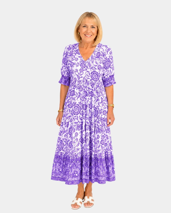 Cosima | Robe Florale V-coupée élégante