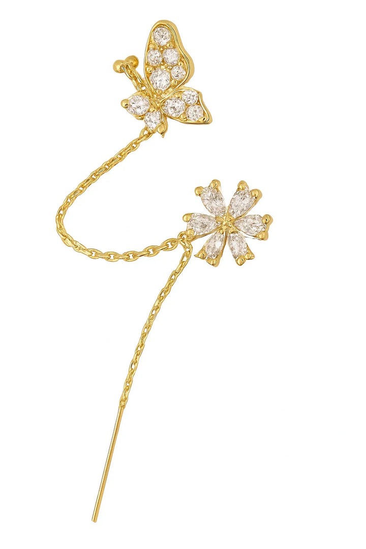Marie | Ear cuff papillon et fleur