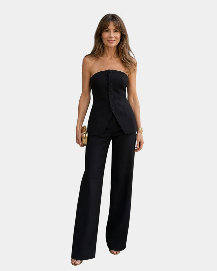 Eda | Ensemble avec top et pantalon à jambes larges