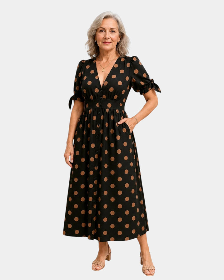 Charlaine | Robe rétro à pois