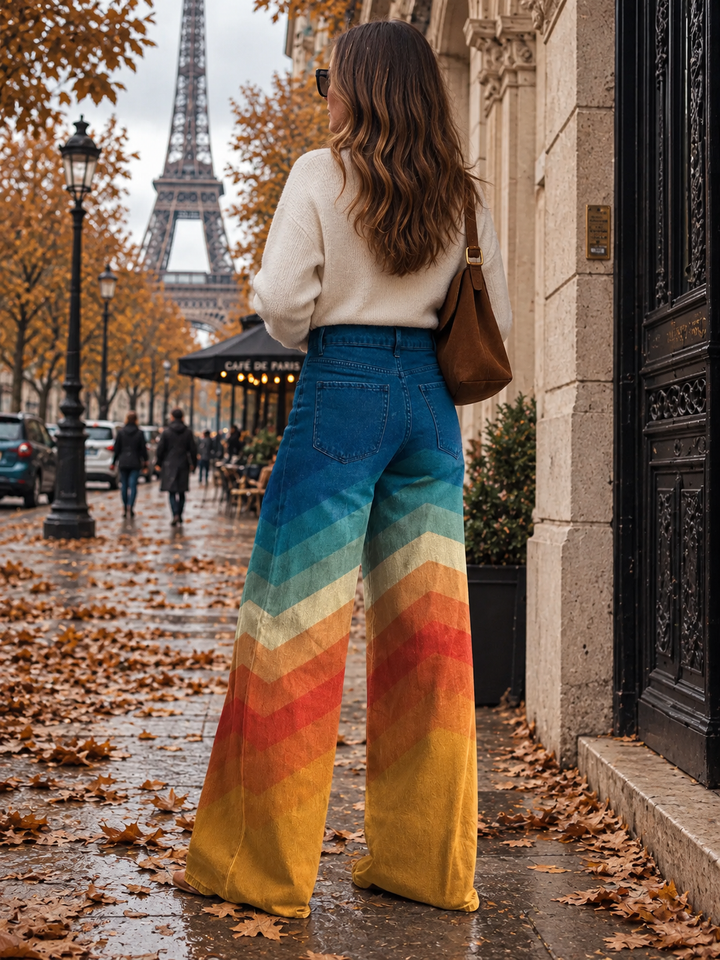 Flavie | Pantalon Zigzag Rétro Élégant
