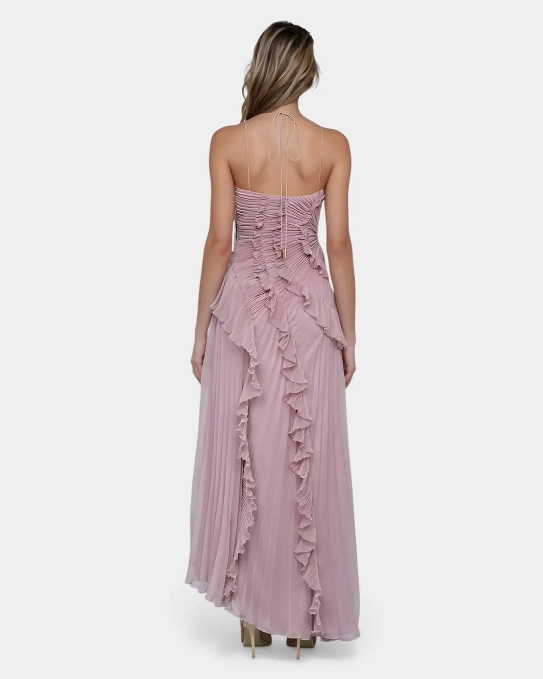 Féodora I Robe Maxi Asymétrique Lavande à Volants
